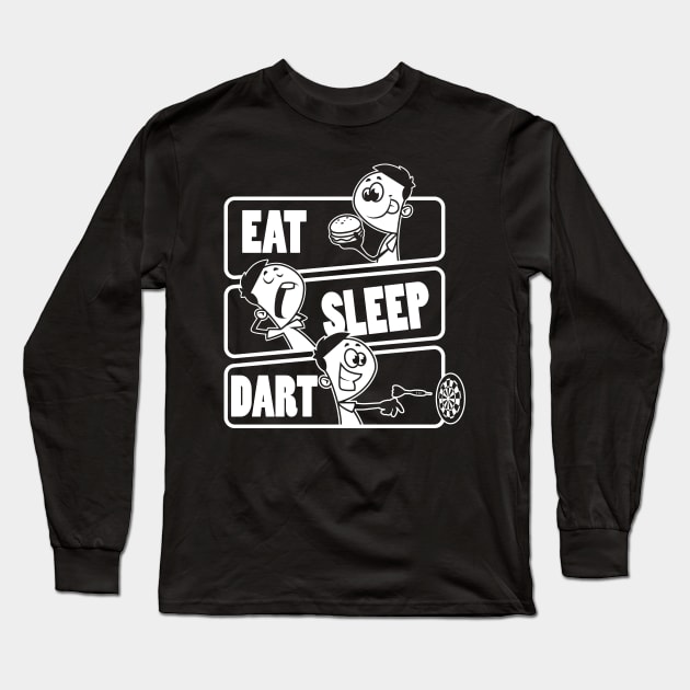 Eat Sleep Dart Repeat - Gift for dart player print Long Sleeve T-Shirt by theodoros20